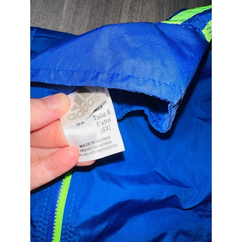 Adidas Jacket Girls Size 6 6X Purple Green Ruffle N6